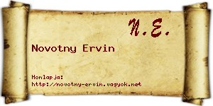 Novotny Ervin névjegykártya